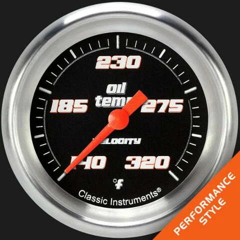 Velocity Black 2 5_8_ Oil Temperature Gauge VS328BAPF